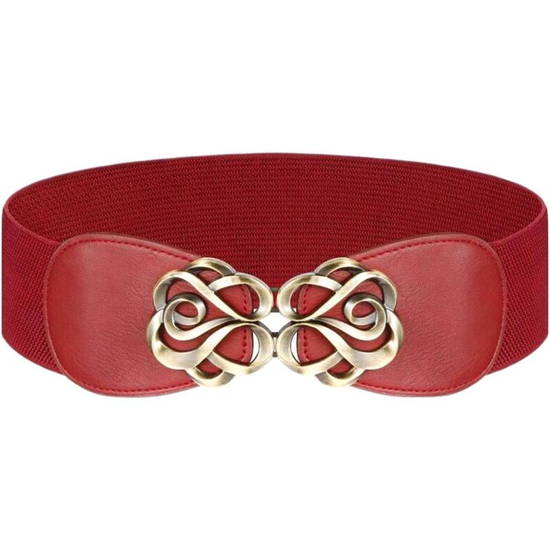 Women Stretchy Vintage Belt for Dresses Elastic Wide  Belt