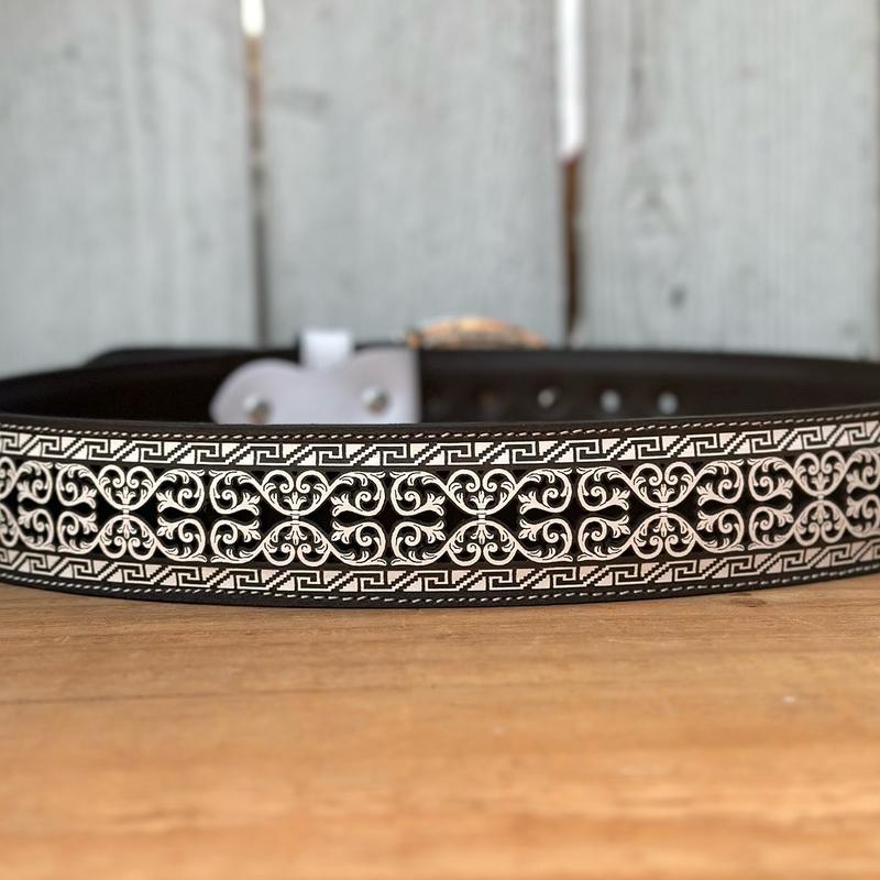 Cinturón “Greco” Laser Cut de Piel para Hombre - Hecho en México