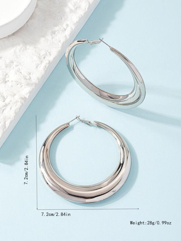 Simple Style Plain Color Hoop Earrings for Women, Summer Casual 2024 New Trendy Hoop Earrings, Fashionable Jewelry for Women for Daily & Party Decoration,  Clean Girl Jewelry