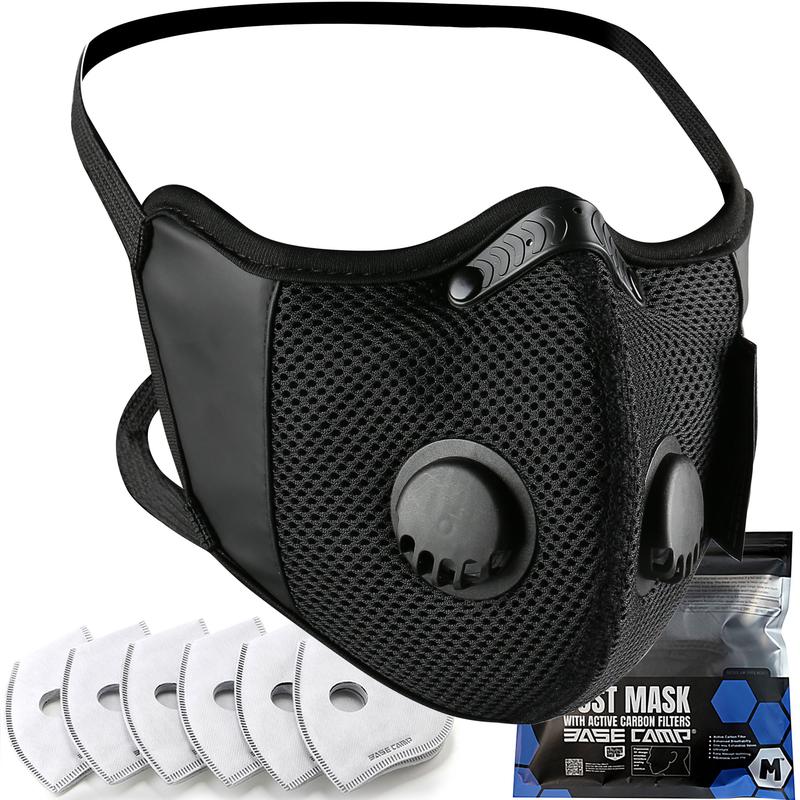 BASE CAMP M Cross Dust Mask, Reusable Breathable Comfortable Sport Safety Work Mask with Extra 6 Activated Carbon Filters