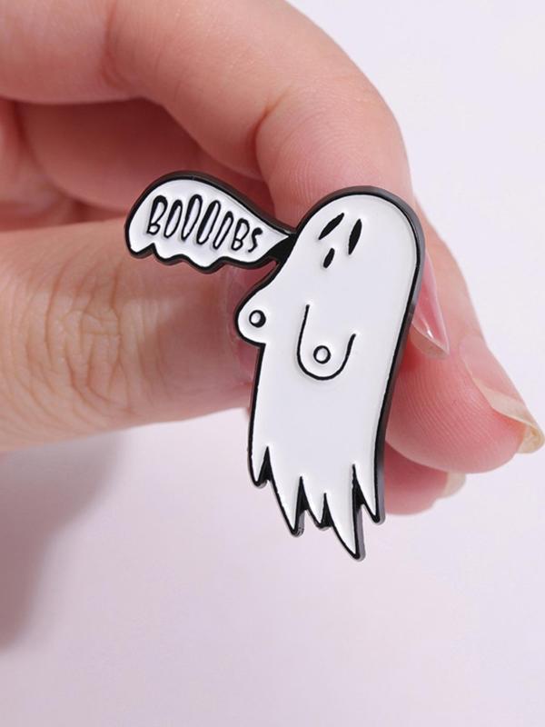 Unisex Cute Cartoon Ghost Design Brooch Pin, Alloy Clothes Brooch, Fashionable Clothes Accessories for Men & Women for Party Decoration