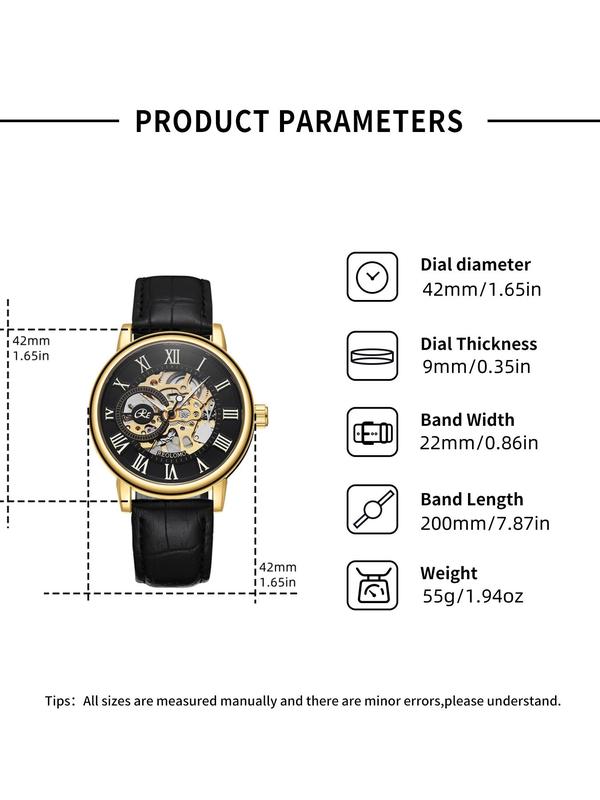 Men's Business Fashion Mechanical Watch, Fashion Watch for Party, Daily Clothing Decor, Trendy All-match & Exquisite Watch for Birthday Gift with Box