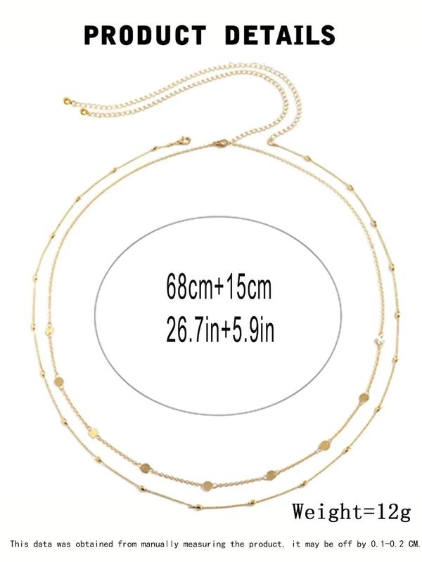 Women's Simple Style Plain Color Beaded & Round Charm Waist Chains, Casual Trendy Waist Chain for Party & Daily Clothing Decor, Trendy All-match & Exquisite Jewelry for Birthday Gift