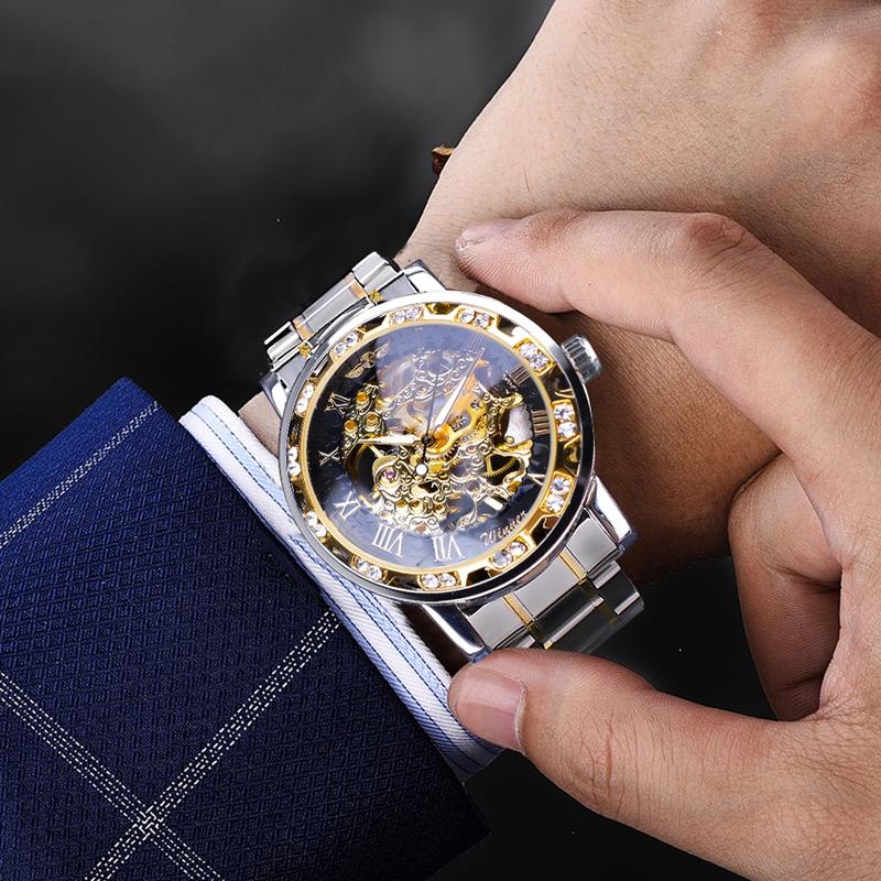 Winnner Royal Design Men Top Brand Luxury Male Mechanical Skeleton Wrist Watch