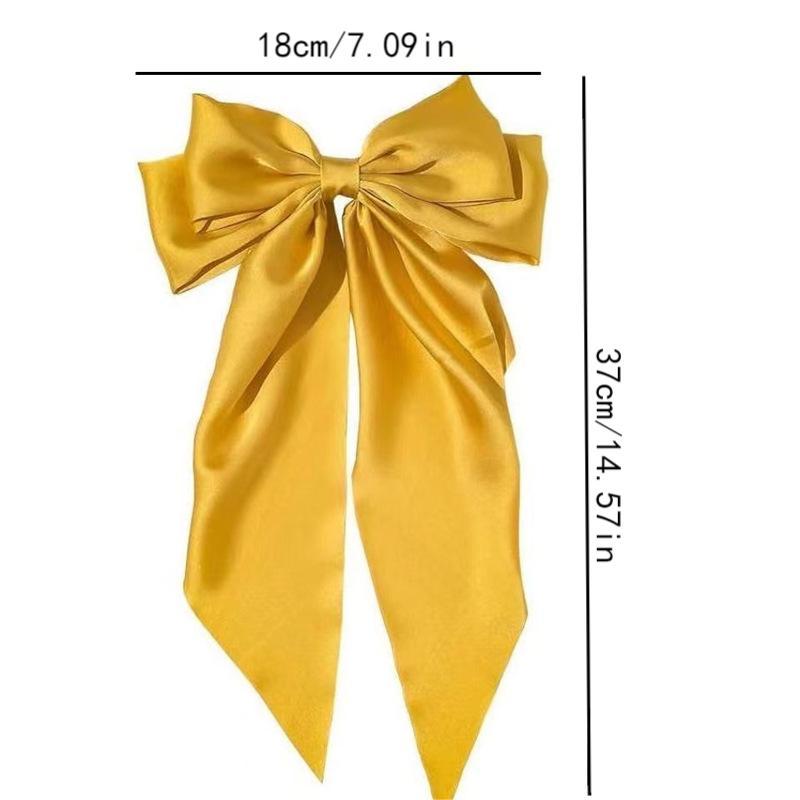 Solid Color Bow Decor Hair Clip (6 Counts set), Elegant Long Bowknot Design Hair Accessories for Women & Girls, Fashion Hair Accessories for Daily Wear