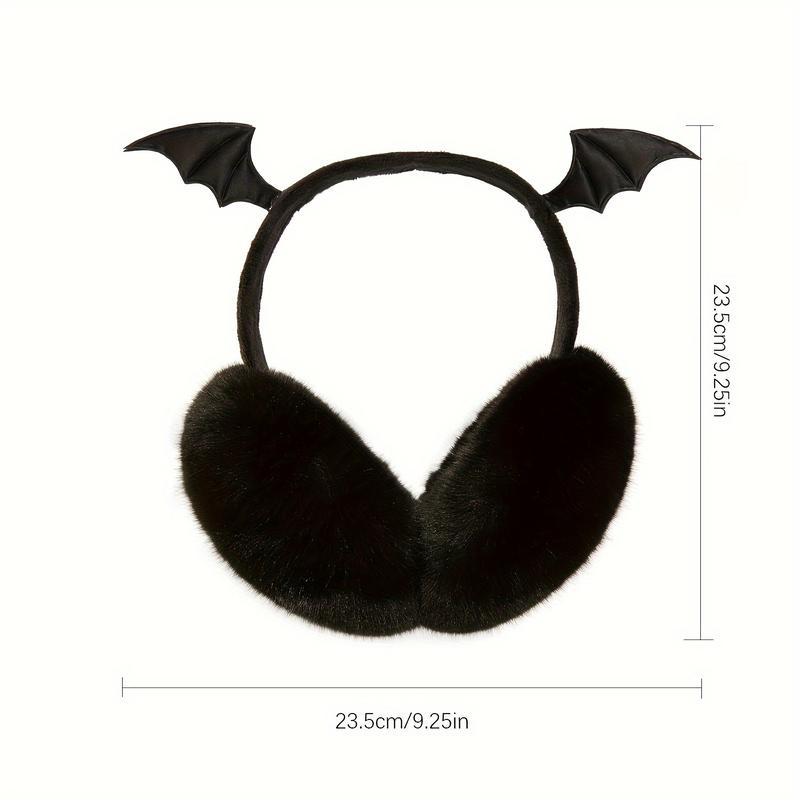 1pc Foldable Bat Ear Muffs, Faux Rabbit Fur, Unisex Autumn Winter, Ear Protection, Warm Ear Covers, Men'S Fashion Accessory, Cotton, Boho Style