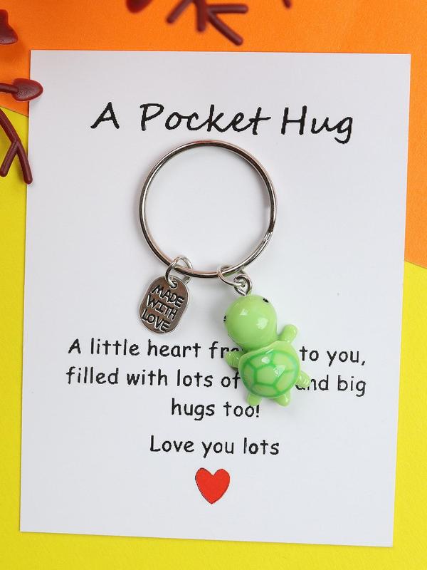 Cute Turtle Design Keychain, 4 Counts set Mini Keychain for Car Keys & Bag Decor, Fashionable Accessories As Creative Gift for Family & Friends