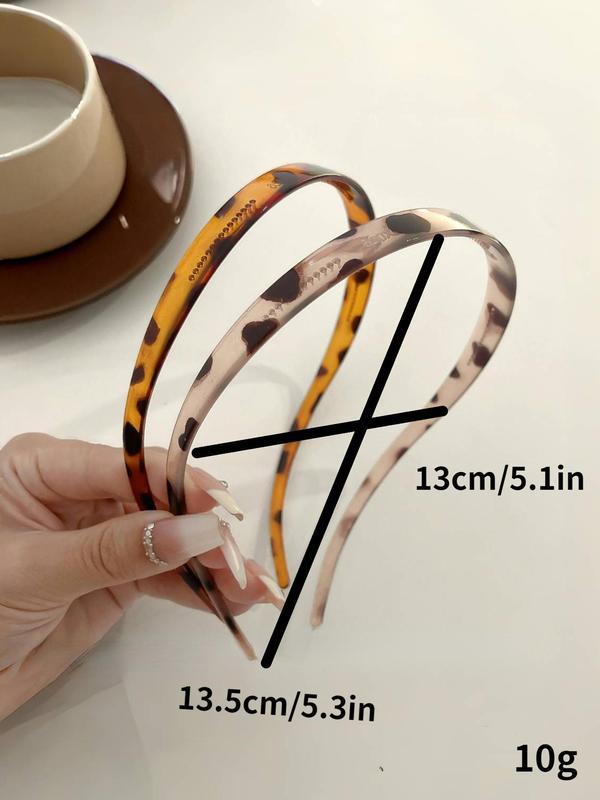 Leopard Pattern Glasses Shaped Hair Hoop, Cute Hair Accessories for Women & Girls, Minimalist Headwear Suitable for Thick Hair