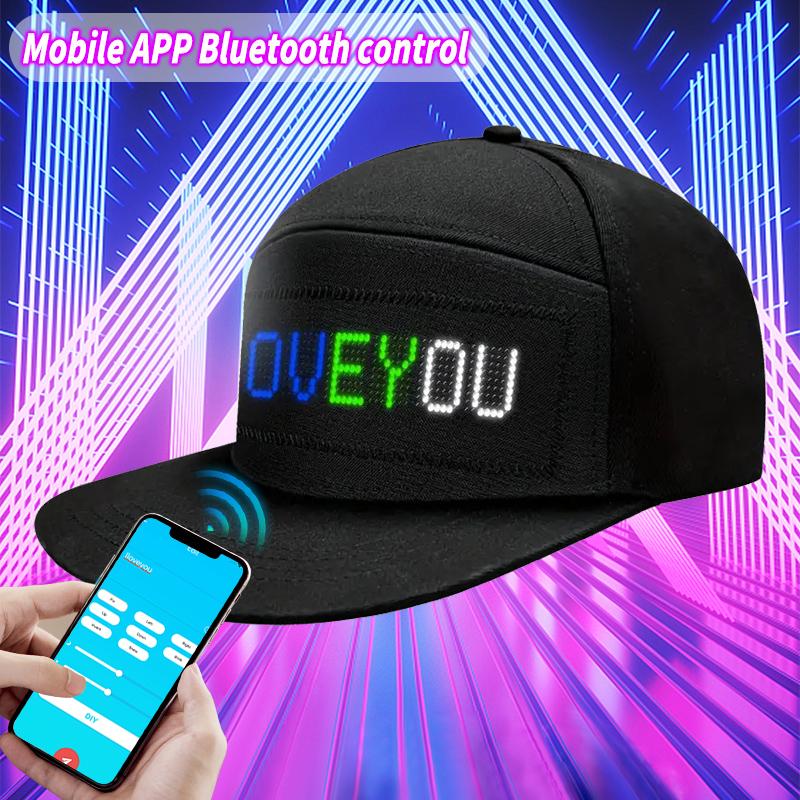 (YOYOWAY) LED Rolling Display Hat, Customized Gif, Picture And Text, Bluetooth App Controlled 2024 Detachable Led Display Baseball Cap BlackFriday