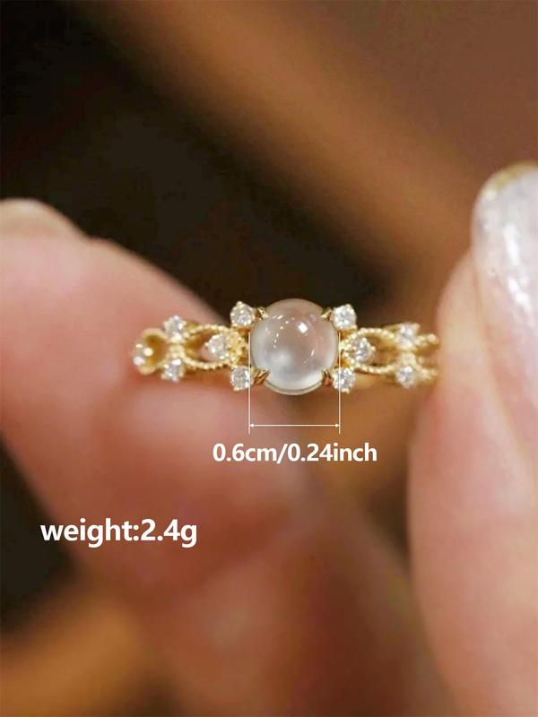 Women's Elegant Rhinestone Decorated Ring, Exquisite Trendy Hollow Out Ring, Fashionable Jewelry for Women for Daily & Party Decoration