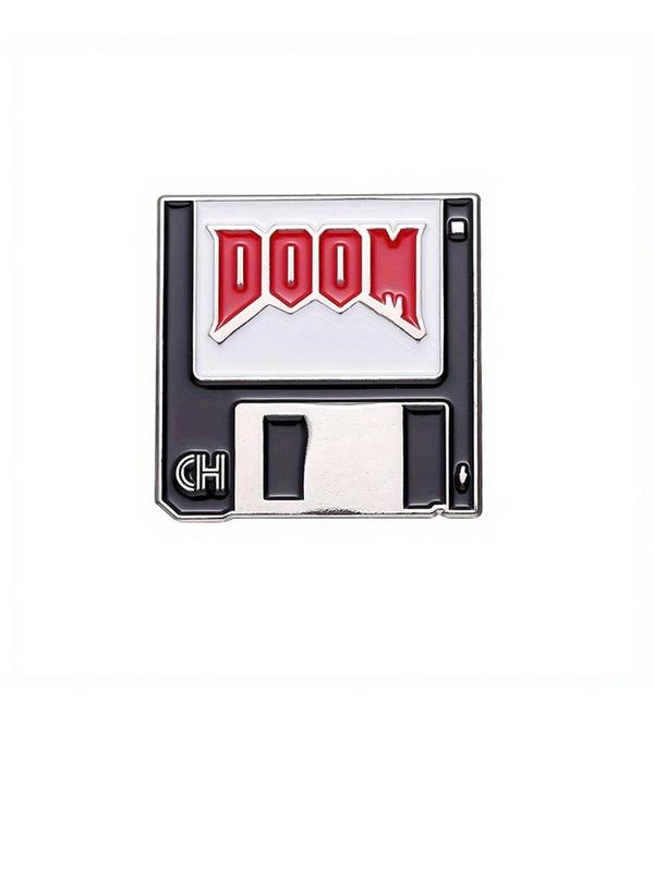 Doom Game Soft Disk Shooting Game Design Brooch for Men, for Backpacks, Jeans, Scarves, Hats Decoration