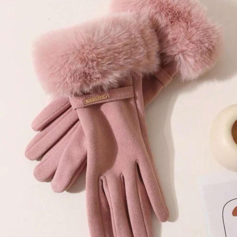 Women's Deerskin Plush Lined Fingerless & Two Fingertips Touchscreen Gloves