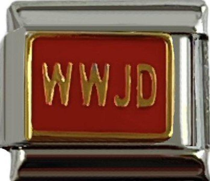 Italian Charm Link WWJD Red Charm 9mm