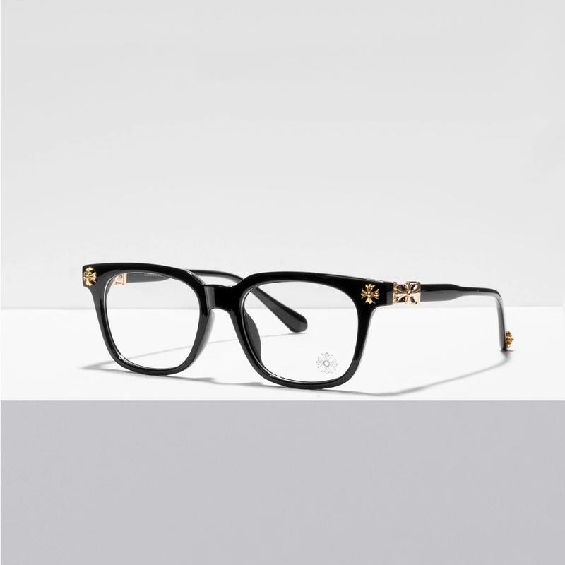 Chrome Heart Cox Ucker Gold - White - Silver Signature Frames for Men and Women with Oval Full Rim in European Style