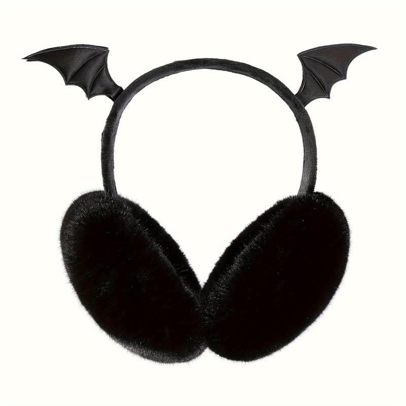 1pc Foldable Bat Ear Muffs, Faux Rabbit Fur, Unisex Autumn Winter, Ear Protection, Warm Ear Covers, Men'S Fashion Accessory, Cotton, Boho Style