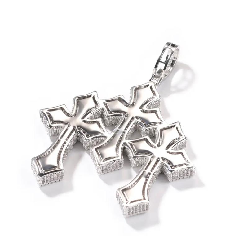 Trio- 9.4 cm Three cross cluster pendant