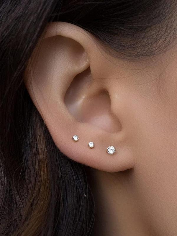 Rhinestone Decor Nose Studs, Stainless Steel Nose Rings, Body Piercing Jewelry for Women & Men, Trendy All-match & Exquisite Jewelry for Birthday Gift