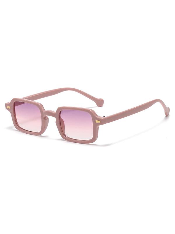 1 Pair Trendy Simple Rivet Decor Sunglasses for Everyday Use, Summer Square Frame Fashion Sunglasses, Travel Accessories