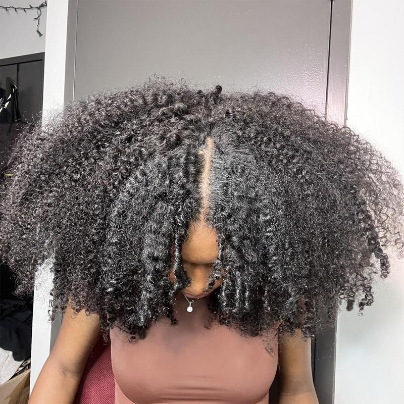 Vshow Afro Curly Hair V Part Wigs For Women Easy To Install Wear Go V Wigs Natural Blend 4C 3C Hairstyle Cheap Afro Curly Glueless Human Hair Wigs