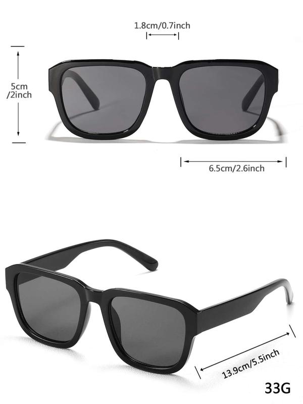 1 Pair Simple Sunglasses For Everyday Use, Summer Square Frame Fashion Sunglasses, Travel Accessories