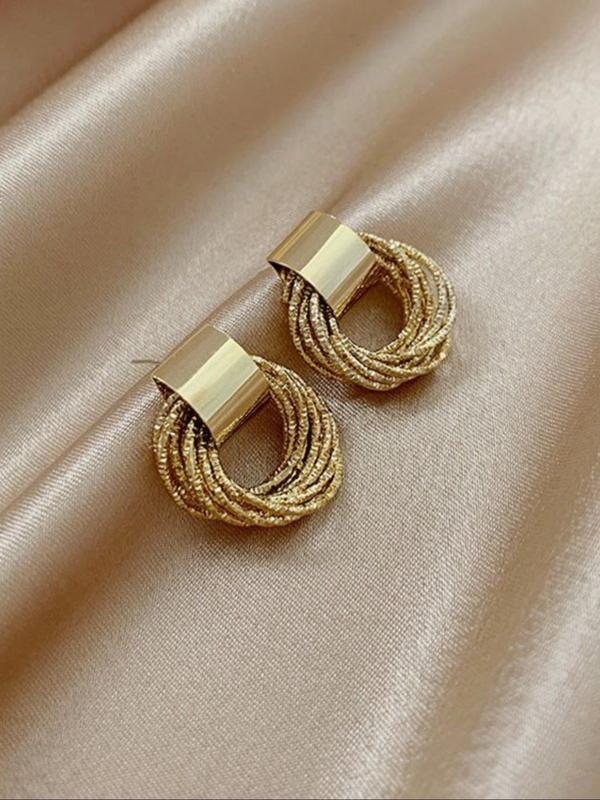 Temperament Stylish Layered Round Design Dangle Earrings (1 Pair), Fashionable Jewelry for Women, Trendy Accessories for Party and Daily Life