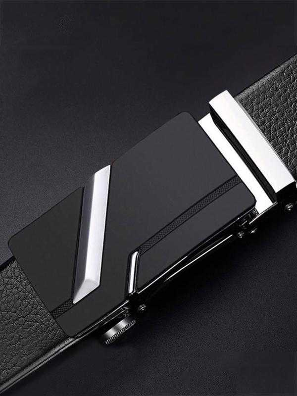 Men's Automatic Buckle Business Belt, Casual PU Leather Belt, Minimalist Belt For Young People, Without Box