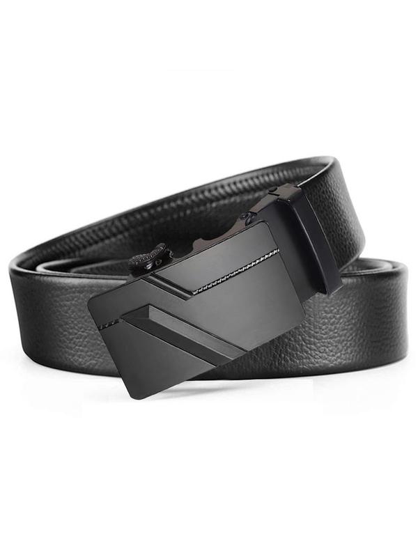 Men's Automatic Buckle Business Belt, Casual PU Leather Belt, Minimalist Belt For Young People, Without Box