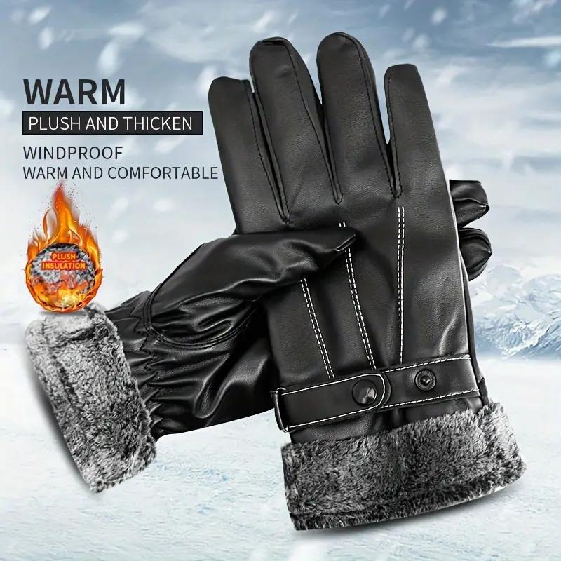 Men's Simple Fashion Warm Gloves, 1 Pair Windproof and Cold-proof Gloves for Skiing, Outdoor Sports Gloves for Men, Sports & Outdoor Accessories