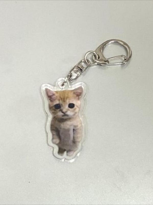 Cute Cartoon Cat & Banana & Heart Design Keychain, Fashionable Keychain for Women & Men, Trendy All-match Keychain for Birthday Gift