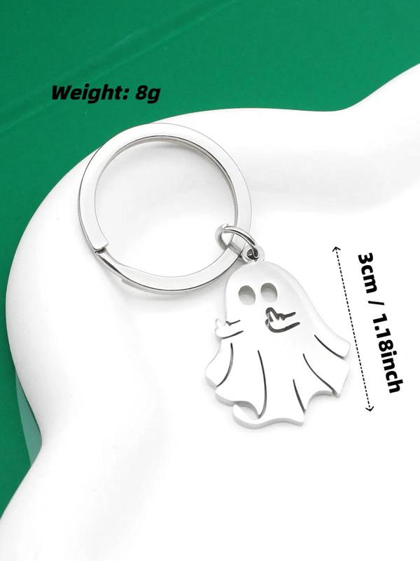 Ghost Design Keychain, Cute Cartoon Halloween Themed  Keychain for Car Key, Backpack & Bag Pendant, Festival Creative Gift