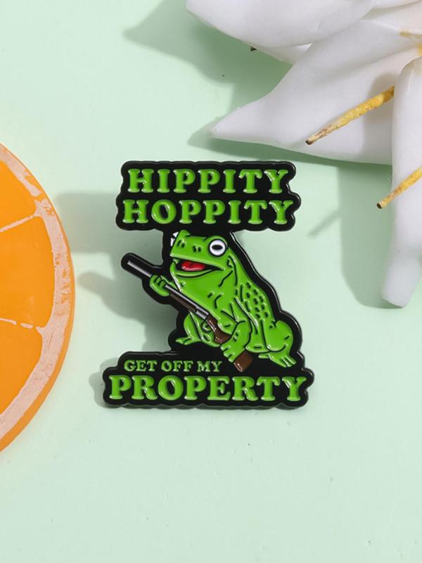 Summer Unisex Cute Frog & Letter Design Brooch Pin, Fashion Alloy Accessories for Daily Holiday Gift, Casual Matching Jewelry Gift for Friends