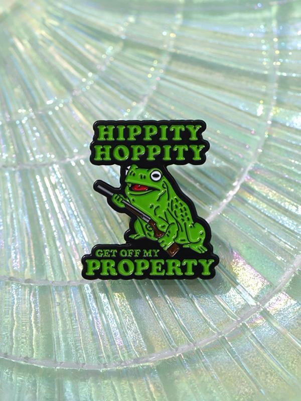 Summer Unisex Cute Frog & Letter Design Brooch Pin, Fashion Alloy Accessories for Daily Holiday Gift, Casual Matching Jewelry Gift for Friends