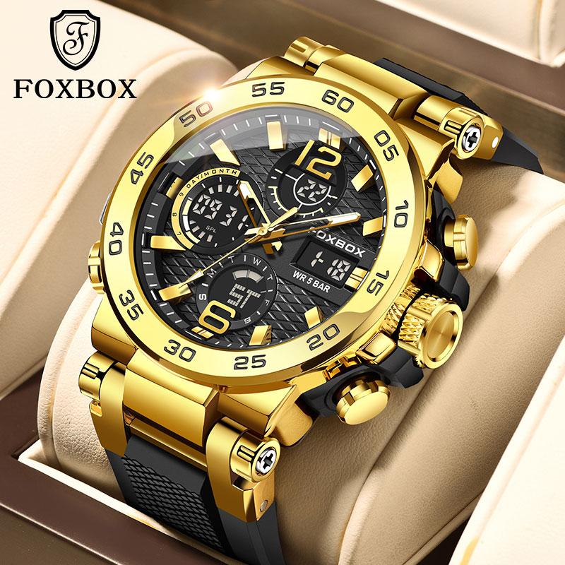 Foxbox Men's Sport Watch with Digital Display, Waterproof, and Luminous Features fox box,Halloween Decor,Halloween Accessories watch