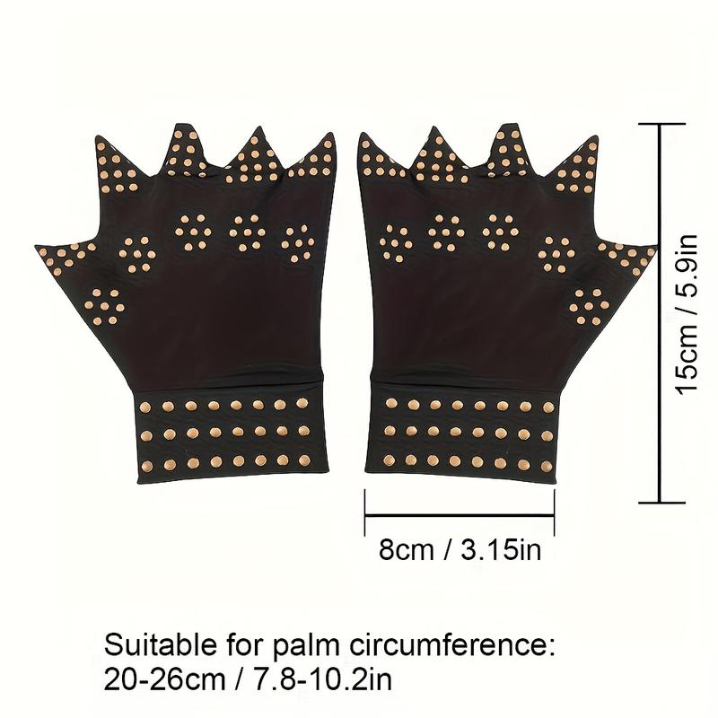 1Pair Magnetic Compression Gloves - Wrist Brace & Anti-Slip Fingerless Gloves For Women & Men