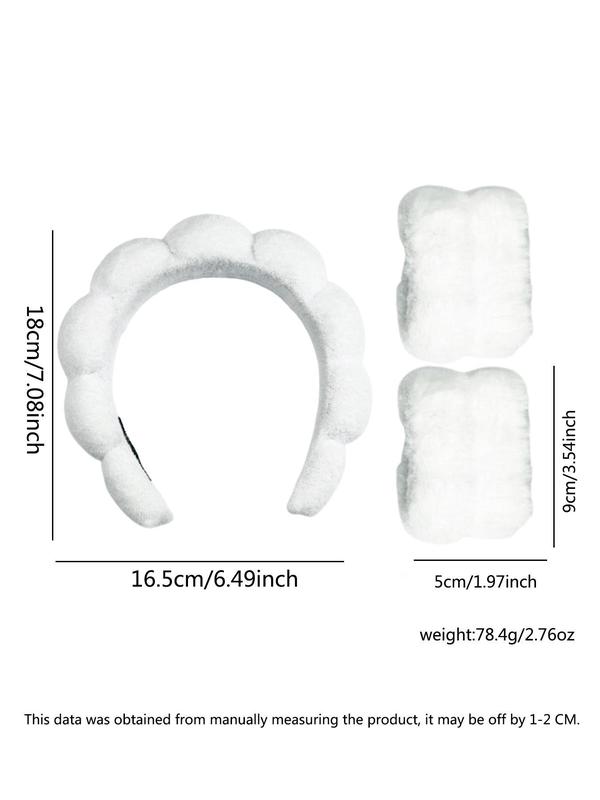 Solid Hair Accessories Set, Including Cloud Design Hair Hoop & Wristband, Fashion Hair Accessories Set for Women & Girls