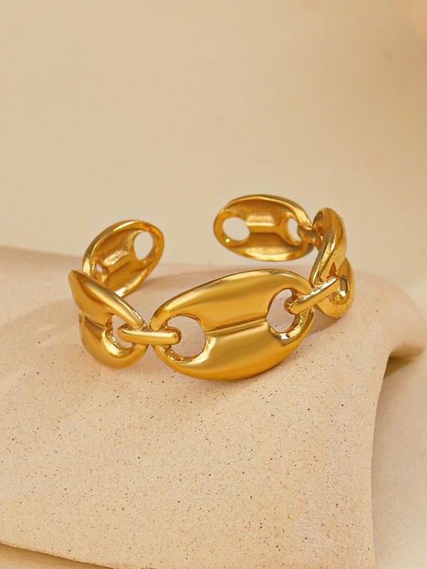 Women's Casual Chain Shaped Ring, Casual All-match Jewelry for Girls Gift, Female Classic Fashion Accessories for Daily Wear