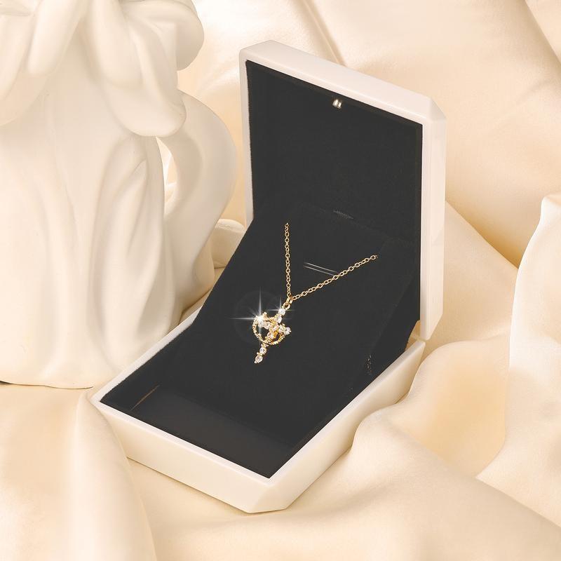 Tewiky Simple Crown Cross Pendant Gold Silver Rose Gold Necklace for Women&Men & Girls Pretty Choker Daily Clothing Decor All-match Exquisite Jewelry