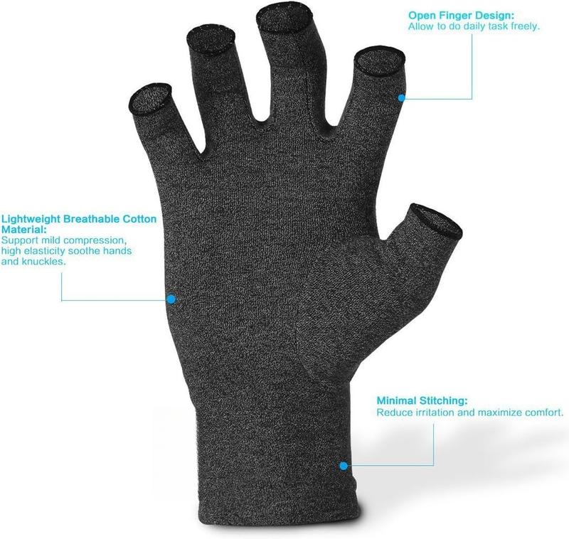 Gloves   from Rheumatoid, RSI,, Hand Gloves Fingerless for Computer Typing and Dailywork, Support for Hands and Joints (M, Black)