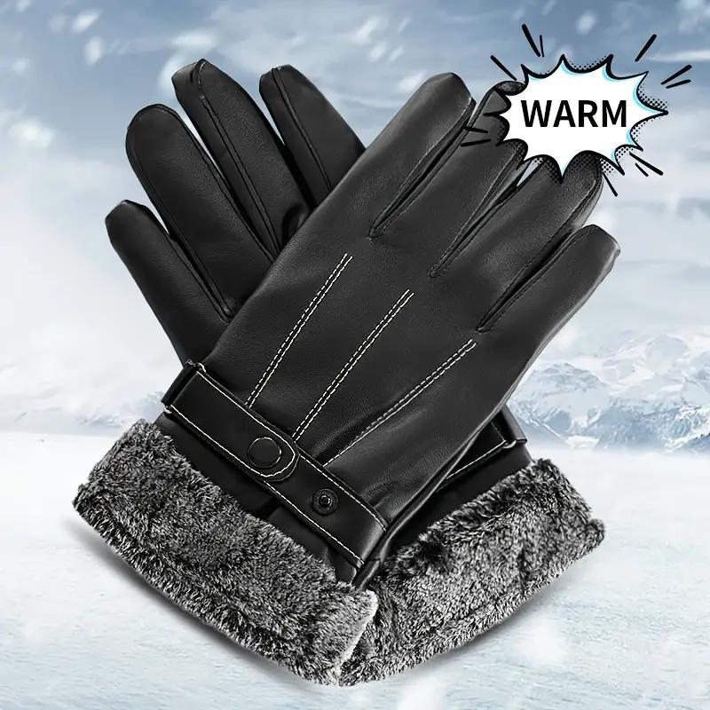 Men's Simple Fashion Warm Gloves, 1 Pair Windproof and Cold-proof Gloves for Skiing, Outdoor Sports Gloves for Men, Sports & Outdoor Accessories