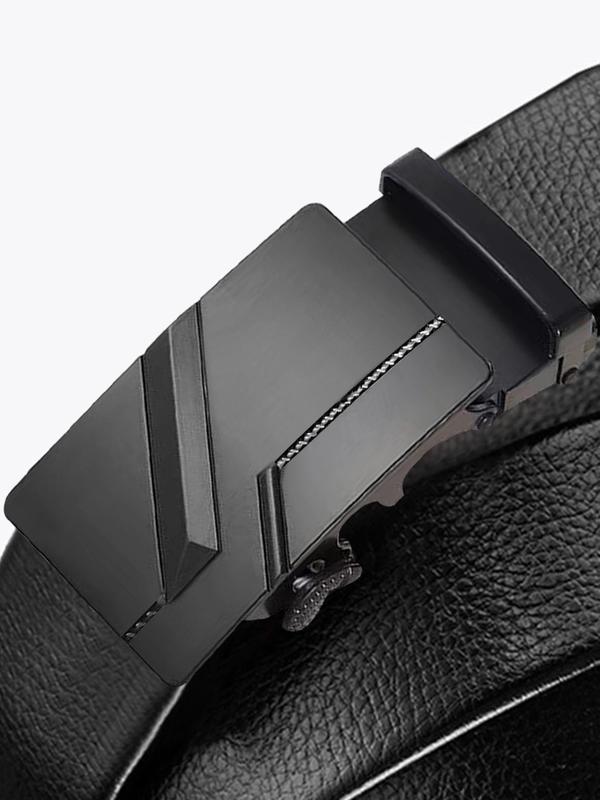 Men's Automatic Buckle Business Belt, Casual PU Leather Belt, Minimalist Belt For Young People, Without Box