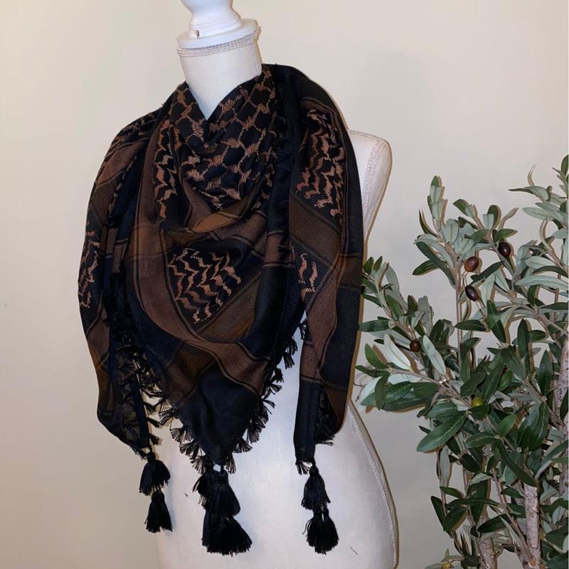 Gorgeous Brown and Black Kuffieya - Fashion Accessories - Clothes Accessories - Scarves & Shawls