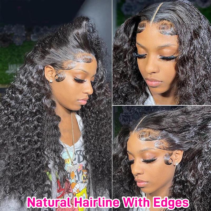 FORGIRLFOREVER 13x6 Water Wave Wig Human Hair Pre Plucked Transparent Lace Frontal Wig Brazilian Water Wave Human Hair Lace Front Wig For Women