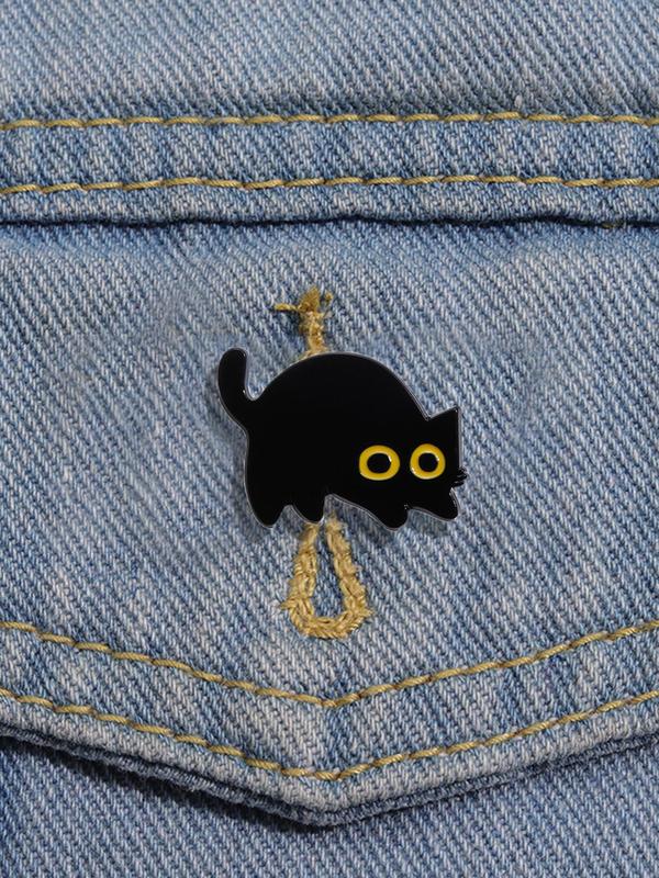 Cute Cat Design Brooch Pin, Animal Themed Alloy Badge for Daily Vacation Holiday Party Gift, Fashion Accessories As Gift for Women and Men, Creative Gift, Holiday Gift