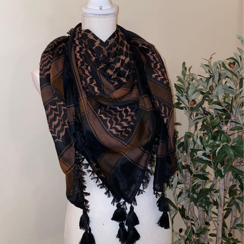 Gorgeous Brown and Black Kuffieya - Fashion Accessories - Clothes Accessories - Scarves & Shawls