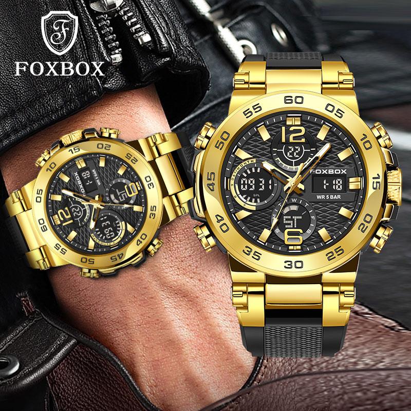 Foxbox Men's Sport Watch with Digital Display, Waterproof, and Luminous Features fox box,Halloween Decor,Halloween Accessories watch