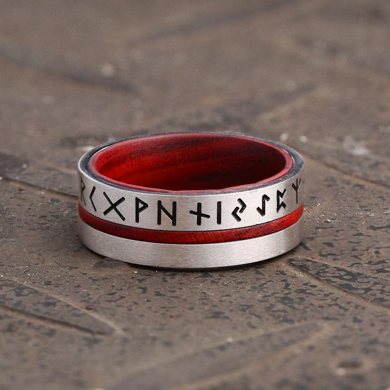 GTHIC Norse Viking Runes Ring for Men Women Viking Jewelry Stainless Steel