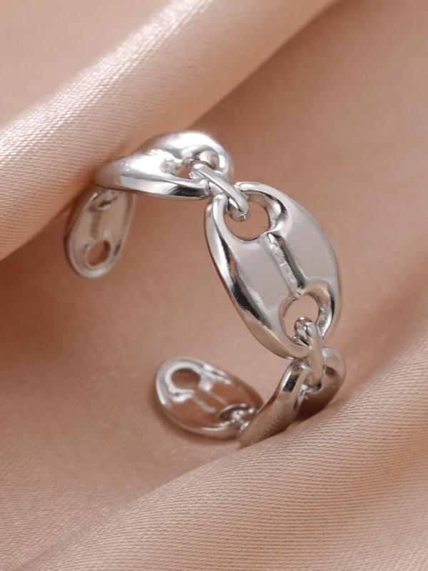 Women's Casual Chain Shaped Ring, Casual All-match Jewelry for Girls Gift, Female Classic Fashion Accessories for Daily Wear