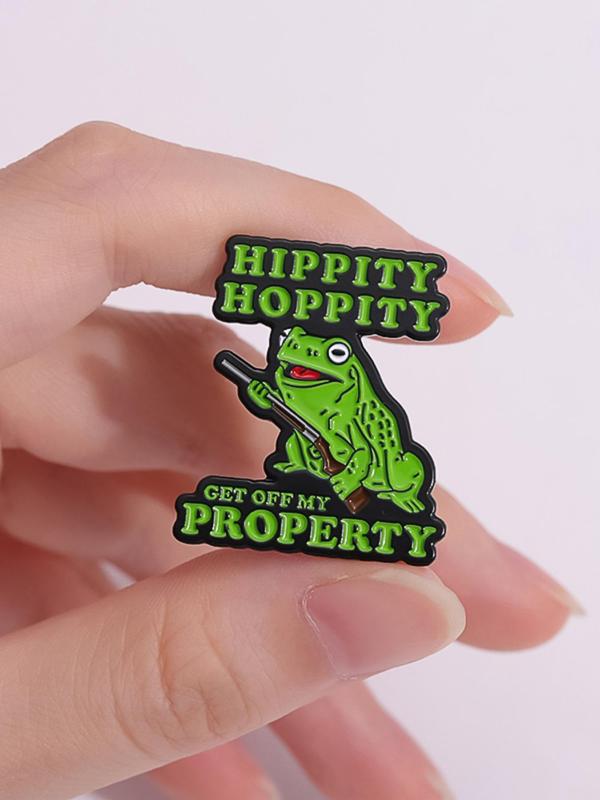 Summer Unisex Cute Frog & Letter Design Brooch Pin, Fashion Alloy Accessories for Daily Holiday Gift, Casual Matching Jewelry Gift for Friends