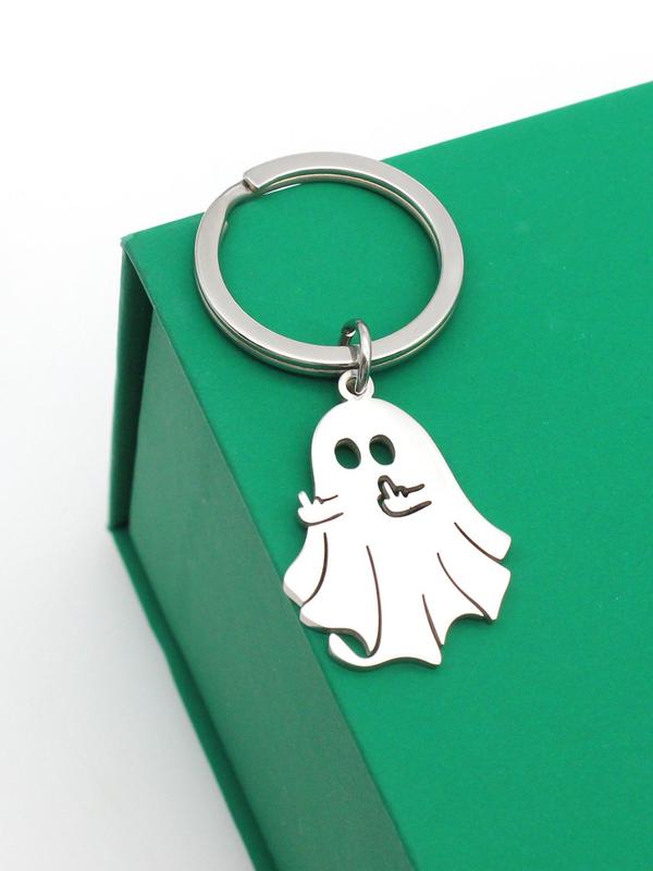 Ghost Design Keychain, Cute Cartoon Halloween Themed  Keychain for Car Key, Backpack & Bag Pendant, Festival Creative Gift