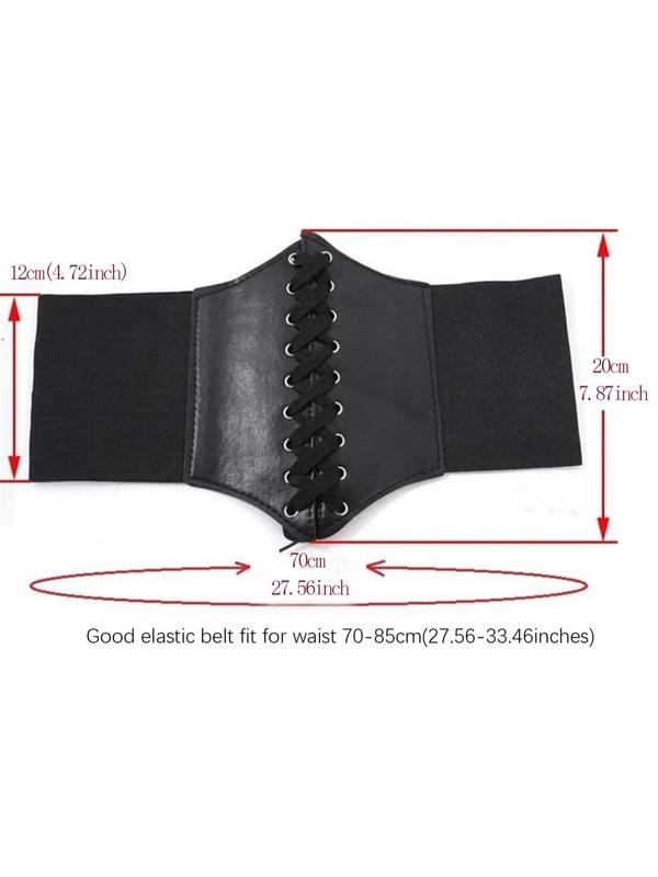 Women's Solid Color Lace Up Waist Corset, Fashionable Adjustable Waist Belt for Women, Elegant All-match Fashion Accessories for Daily Wear